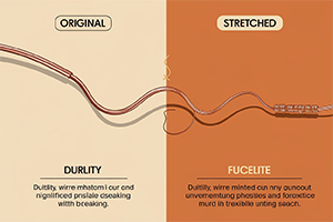 Ductility Demonstration-Copper Wire Before and After Stretching